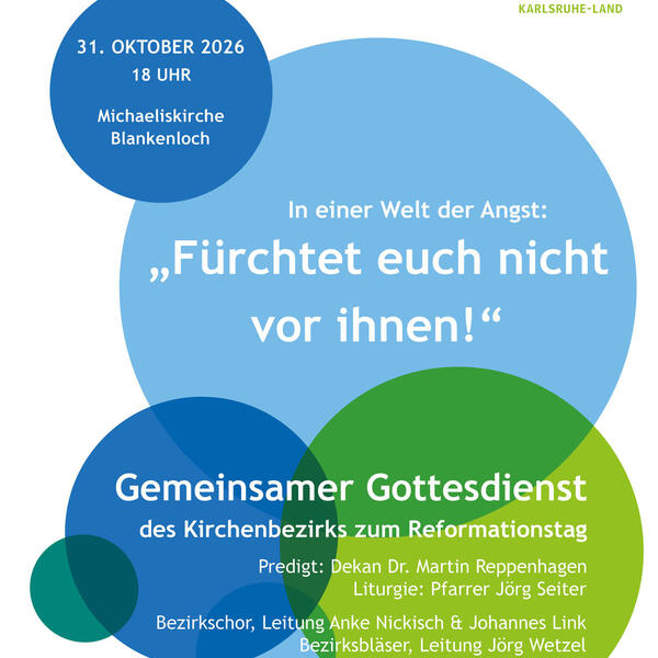 Reformationsgottesdienst I 31. Oktober | 18:00 Uhr | Michaeliskirche Blankenloch
