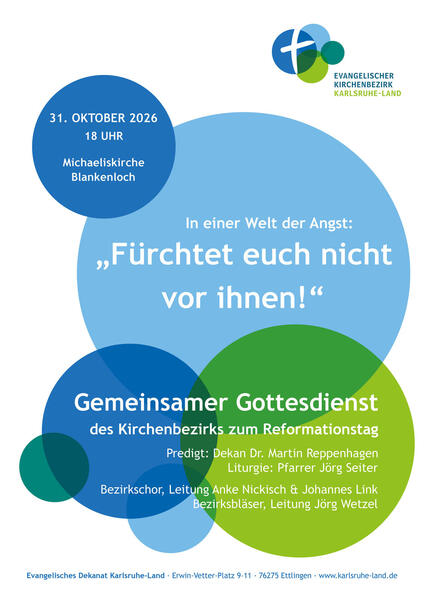Reformationsgottesdienst I 31. Oktober | 18:00 Uhr | Michaeliskirche Blankenloch